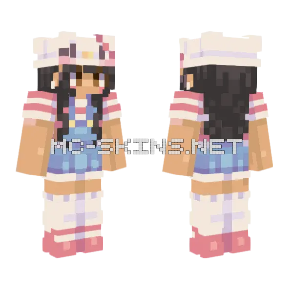 My Hello Kitty Minecraft skin, front and back