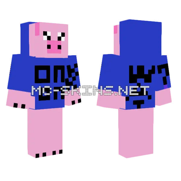 My Pet Pig Hoodie Minecraft skin, front and back