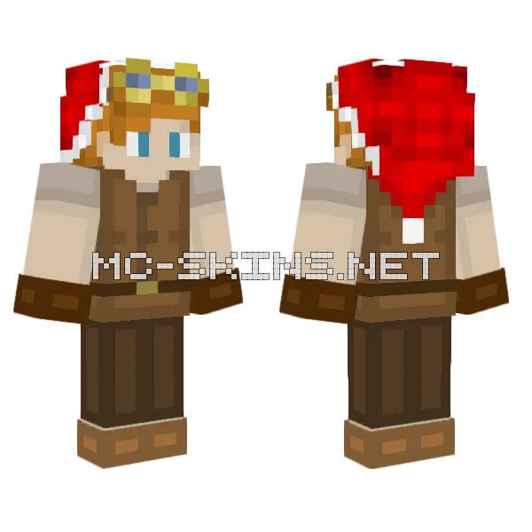 My Skin Santa Hat Minecraft skin, front and back