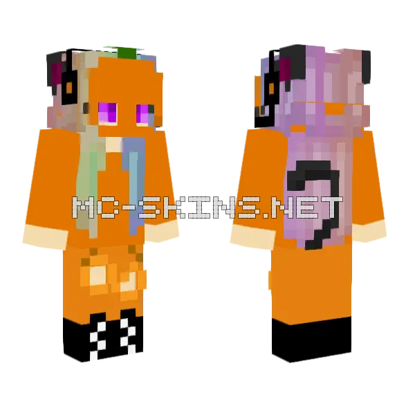 My Skin With Ears And Tail Minecraft skin, front and back