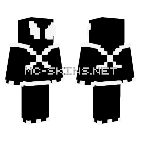 My Version Of Venom Minecraft skin, front and back