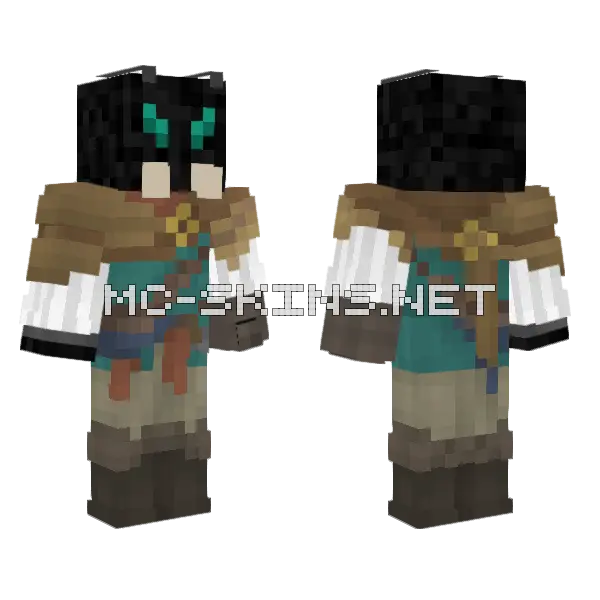 Myrian NPC Minecraft skin, front and back