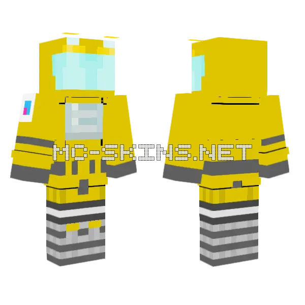 Mystery Flesh Pit Miner Minecraft skin, front and back