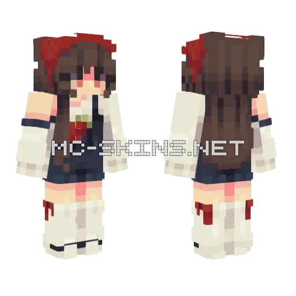 Mysticrose Maid Outfit Minecraft skin, front and back