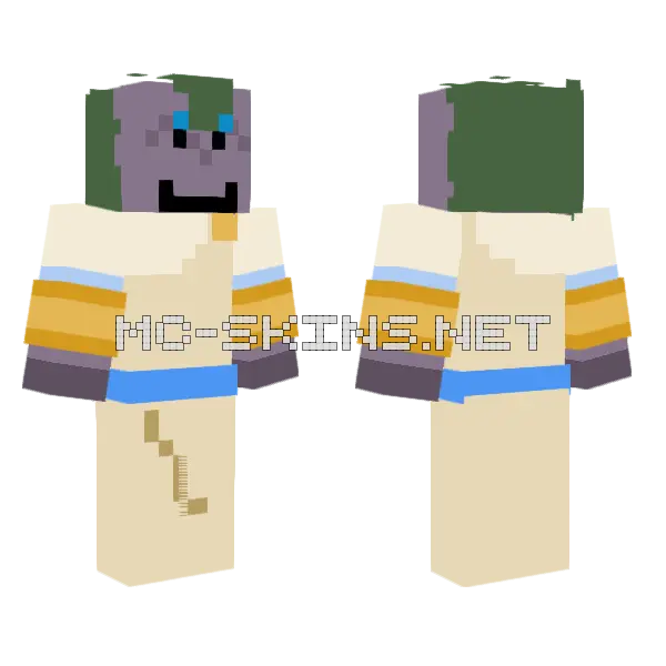 Mythkeeper Minecraft skin, front and back