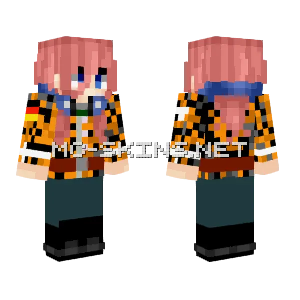 Nakano Miku East German Camo Minecraft skin, front and back