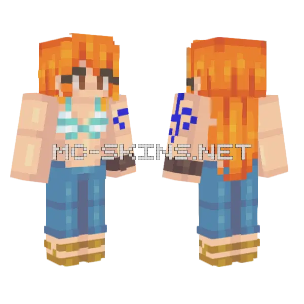 Nami Minecraft skin, front and back