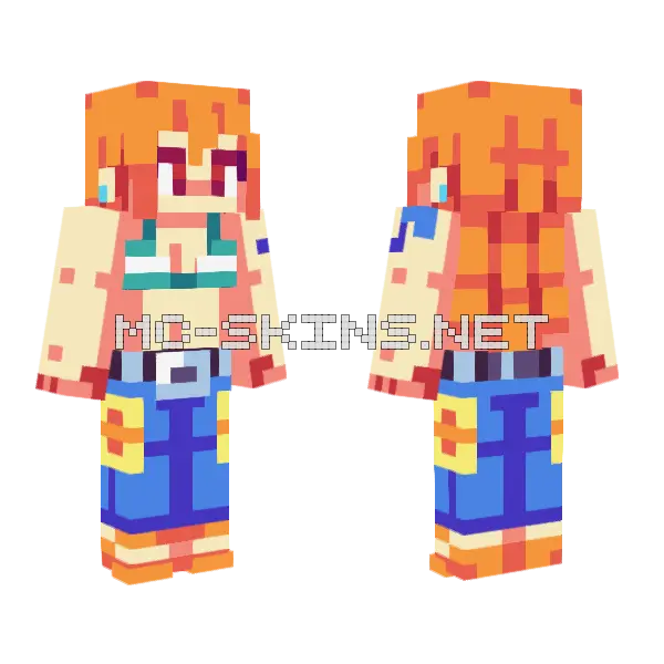 Nami Minecraft skin, front and back