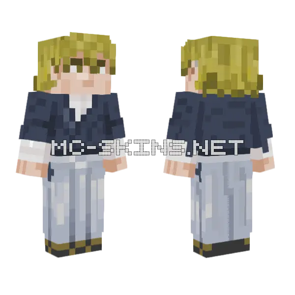 Naoya School Uniform Minecraft skin, front and back