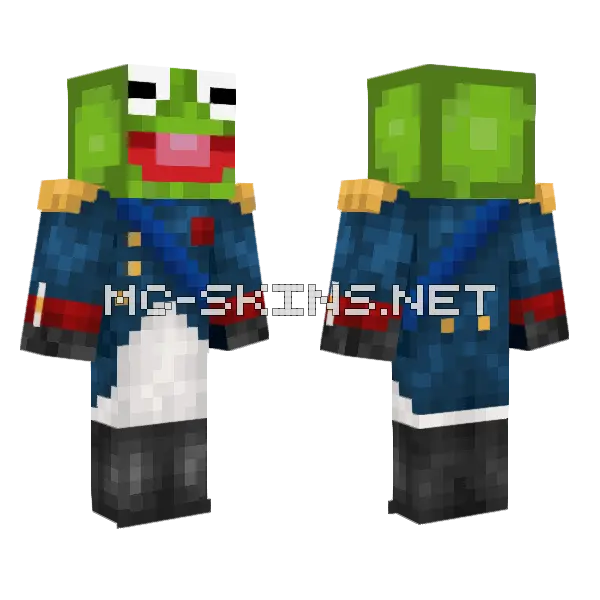 Napoleon Kermit Minecraft skin, front and back