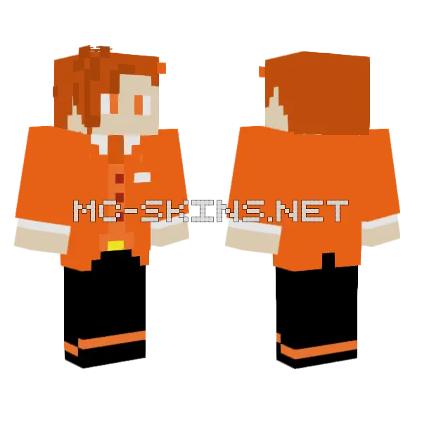 Naranja Orange Outfit Minecraft skin, front and back