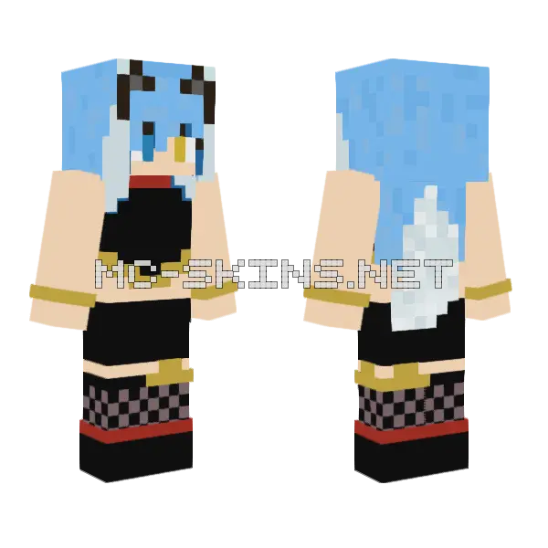 Nari Azure Minecraft skin, front and back