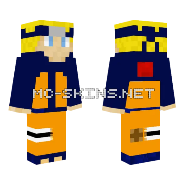 Naruto Minecraft skin, front and back