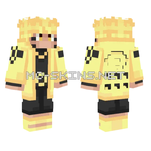 Naruto Biju Sage Mode Minecraft skin, front and back