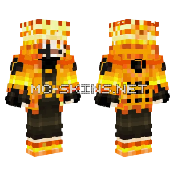 Naruto KCM Minecraft skin, front and back