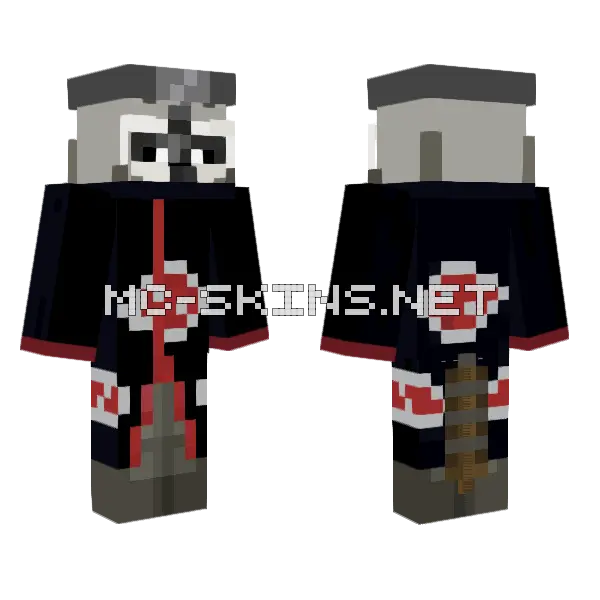 Naruto Raccoon Minecraft skin, front and back