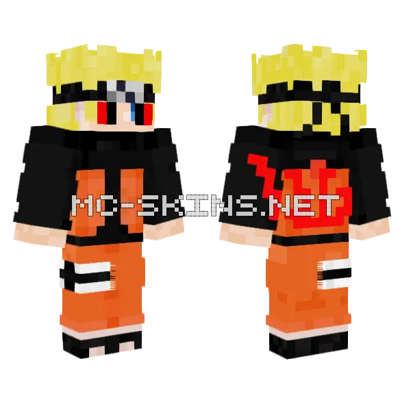 Naruto T3 4 Minecraft skin, front and back