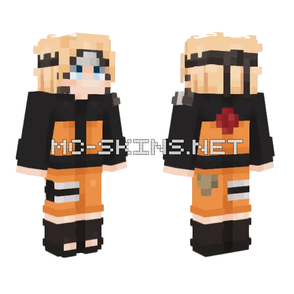 Naruto Uzumaki Minecraft skin, front and back