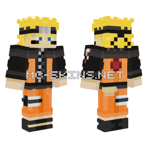 Naruto Uzumaki Minecraft skin, front and back