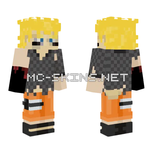 Naruto Uzumaki Minecraft skin, front and back