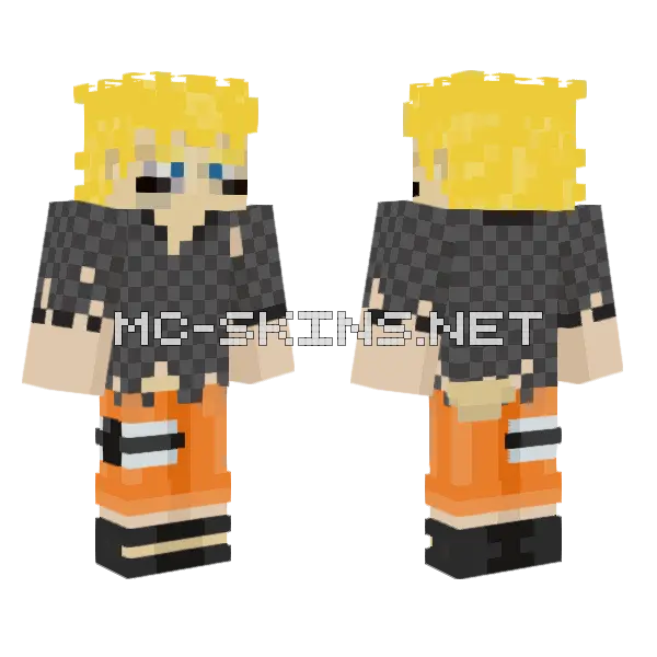 Naruto Uzumaki Minecraft skin, front and back