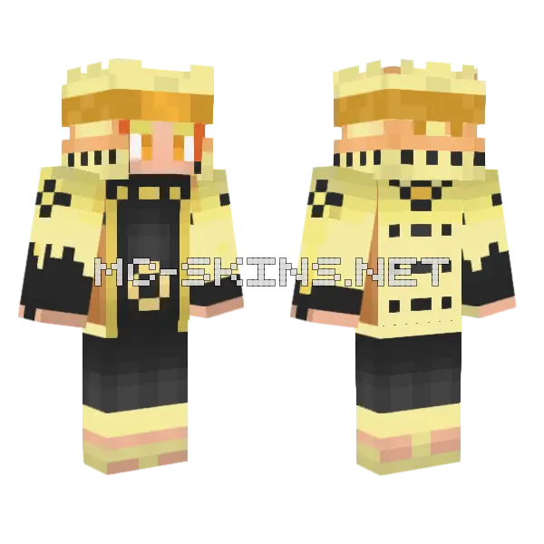 Naruto Uzumaki Minecraft skin, front and back