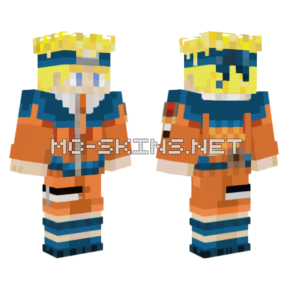 Naruto Uzumaki Minecraft skin, front and back
