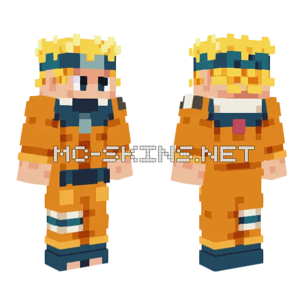 Naruto Uzumaki Minecraft skin, front and back