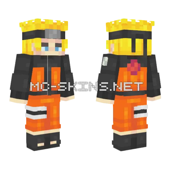 Naruto Uzumaki Minecraft skin, front and back
