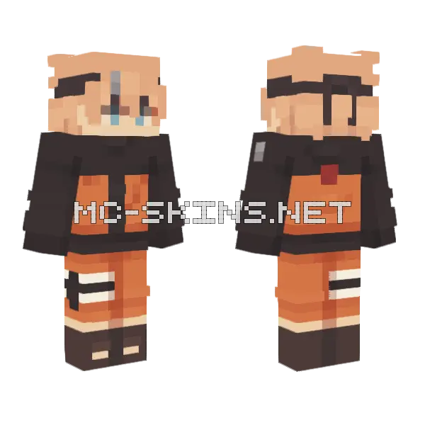 Naruto Uzumaki Minecraft skin, front and back