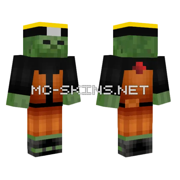 Naruto Zombie Minecraft skin, front and back