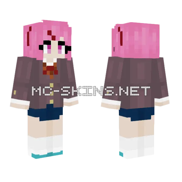Natsuki Minecraft skin, front and back
