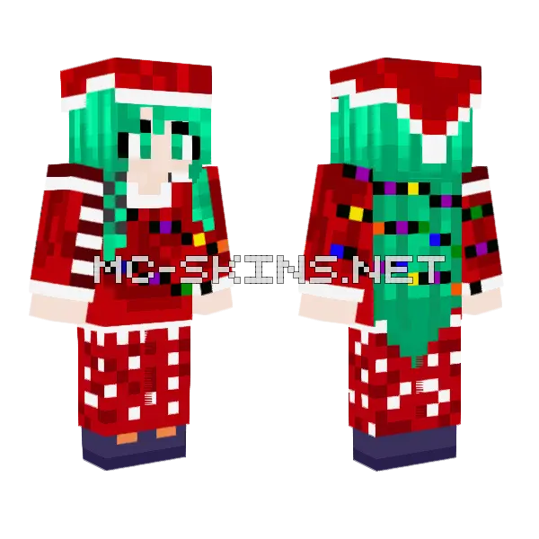 Natsumi Merry Christmas Minecraft skin, front and back