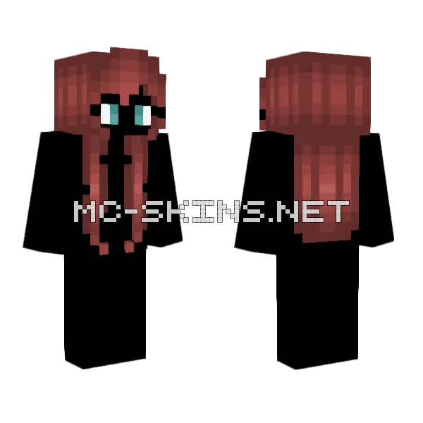 Natural Redhead Hair HB Minecraft skin, front and back