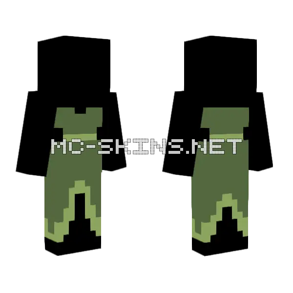 Nature Green Dress V4 Minecraft skin, front and back