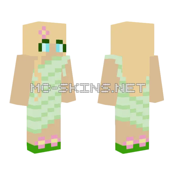 Nature Princess Shaded Minecraft skin, front and back