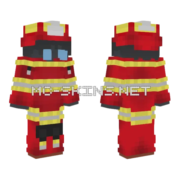Navul 0202 Firefighter Minecraft skin, front and back