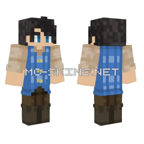 Navy Blue Outfit Minecraft skin, front and back