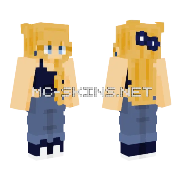 Navy Fixed Girl Minecraft skin, front and back