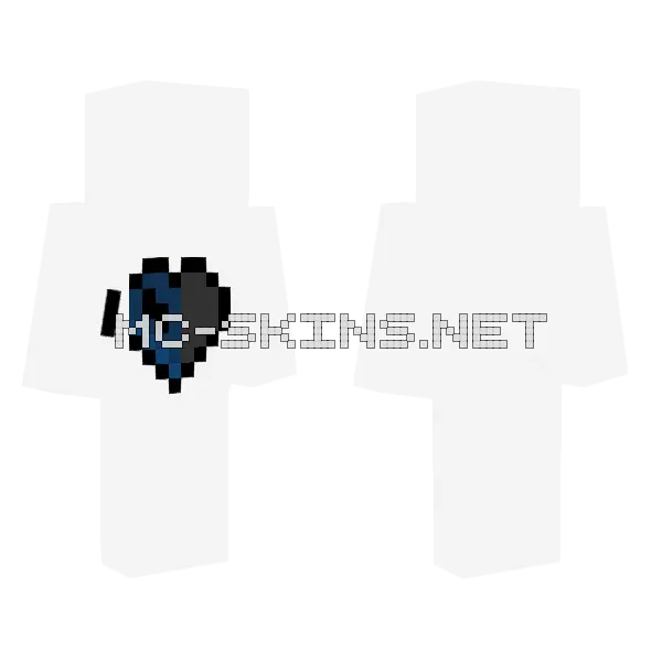 Navy Half Hardcore Heart Minecraft skin, front and back
