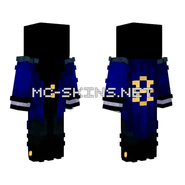Navy Steve Leader Clothes Minecraft skin, front and back