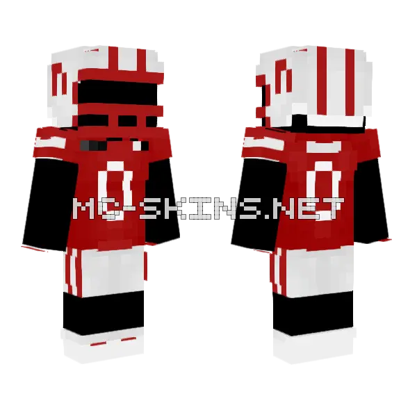 Nebraska B1G Championship Minecraft skin, front and back