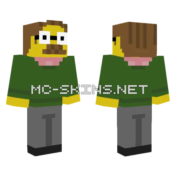 Ned Flanders Minecraft skin, front and back