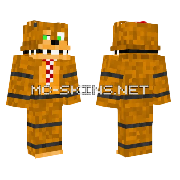 Nedd Bear FNAF Minecraft skin, front and back