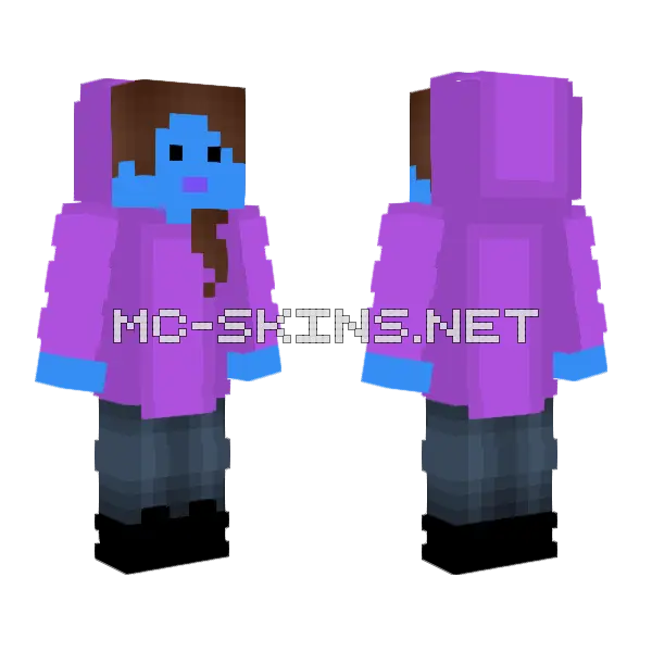 Neelie Purple Hoodie Minecraft skin, front and back
