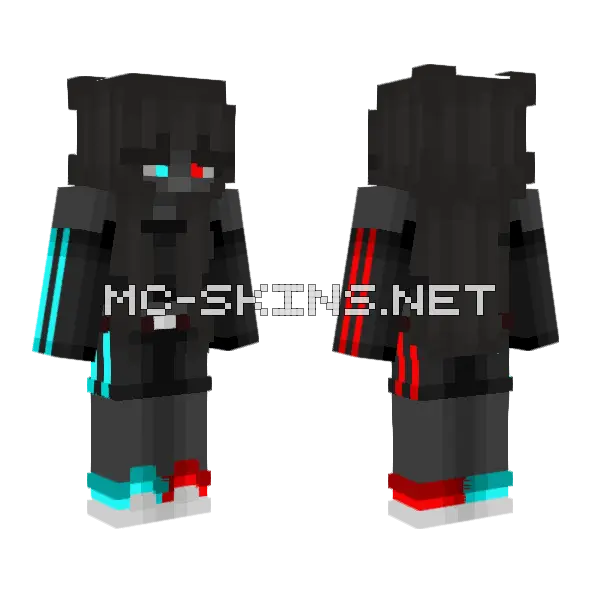 Neon Darkness Flash Minecraft skin, front and back
