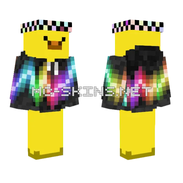 Neon Duck Minecraft skin, front and back