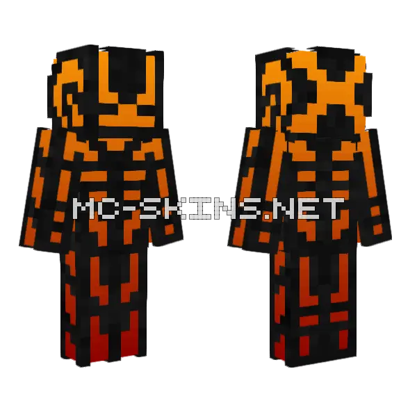 Neon Gradient Wither Skeleton Minecraft skin, front and back