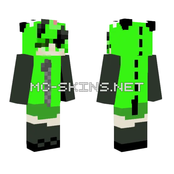Neon Green Jacket Boy Minecraft skin, front and back