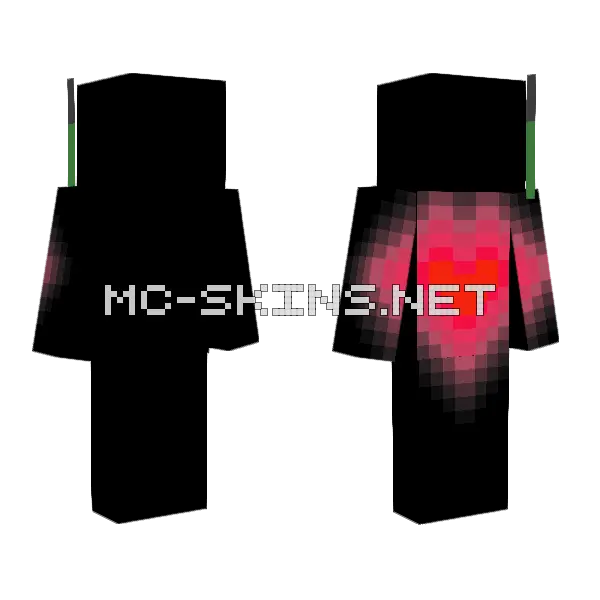 Neon Heart Minecraft skin, front and back